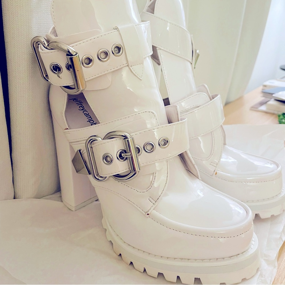 Jeffery Campbell Craven Cutout Heeled Boots size 8